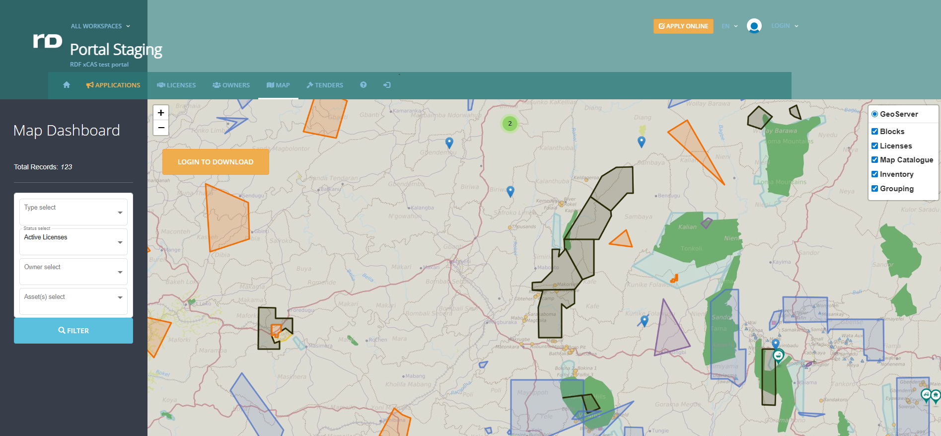 XCAS – Cadastre Administration System screenshot